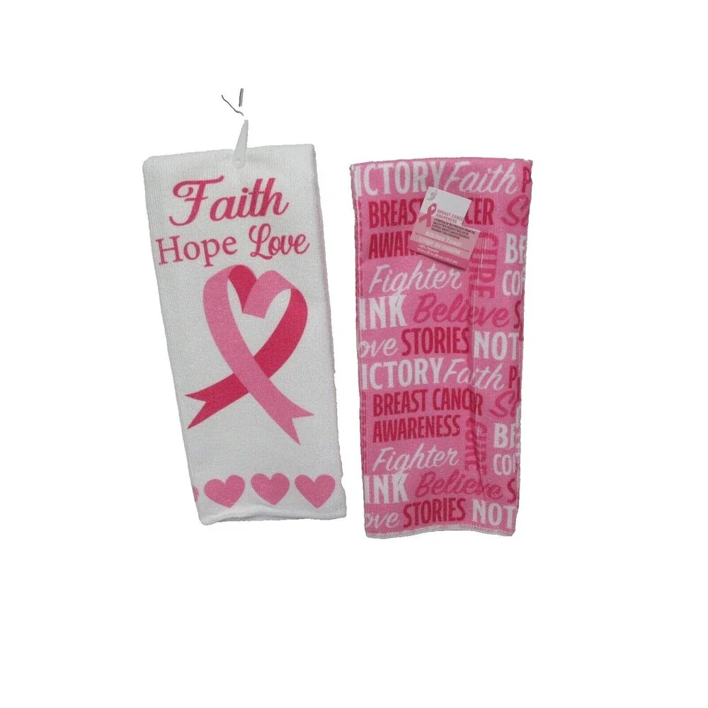 Breast Cancer Awareness Kitchen Towel Set of 2 Soft Dish Hand Drying Towels